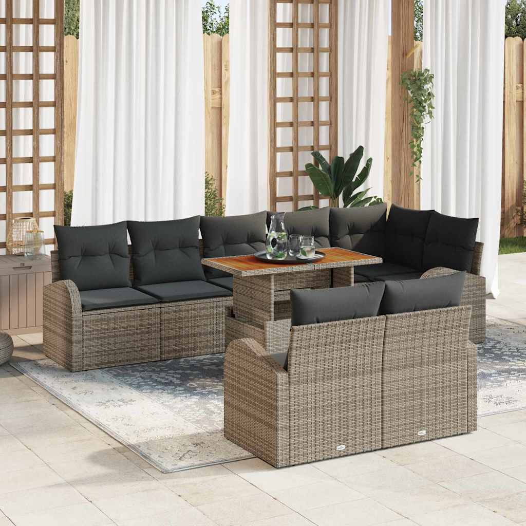 Garten-Sofa-Set 9 stk. Grau