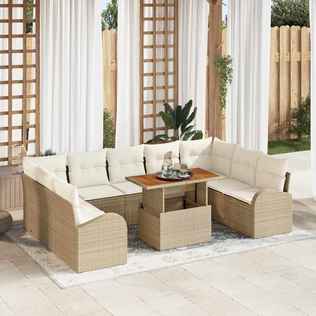 Garten-Sofa-Set 10 stk. Beige und Creme