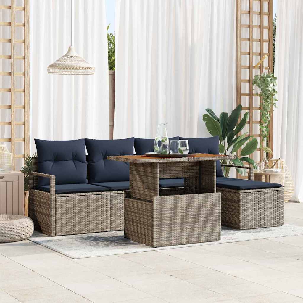 Gartensofa-set 6 stk. Grau
