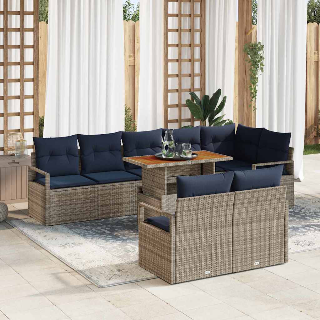 Gartensofa-set 9 Stk. 8-Sitzanzahl Grau