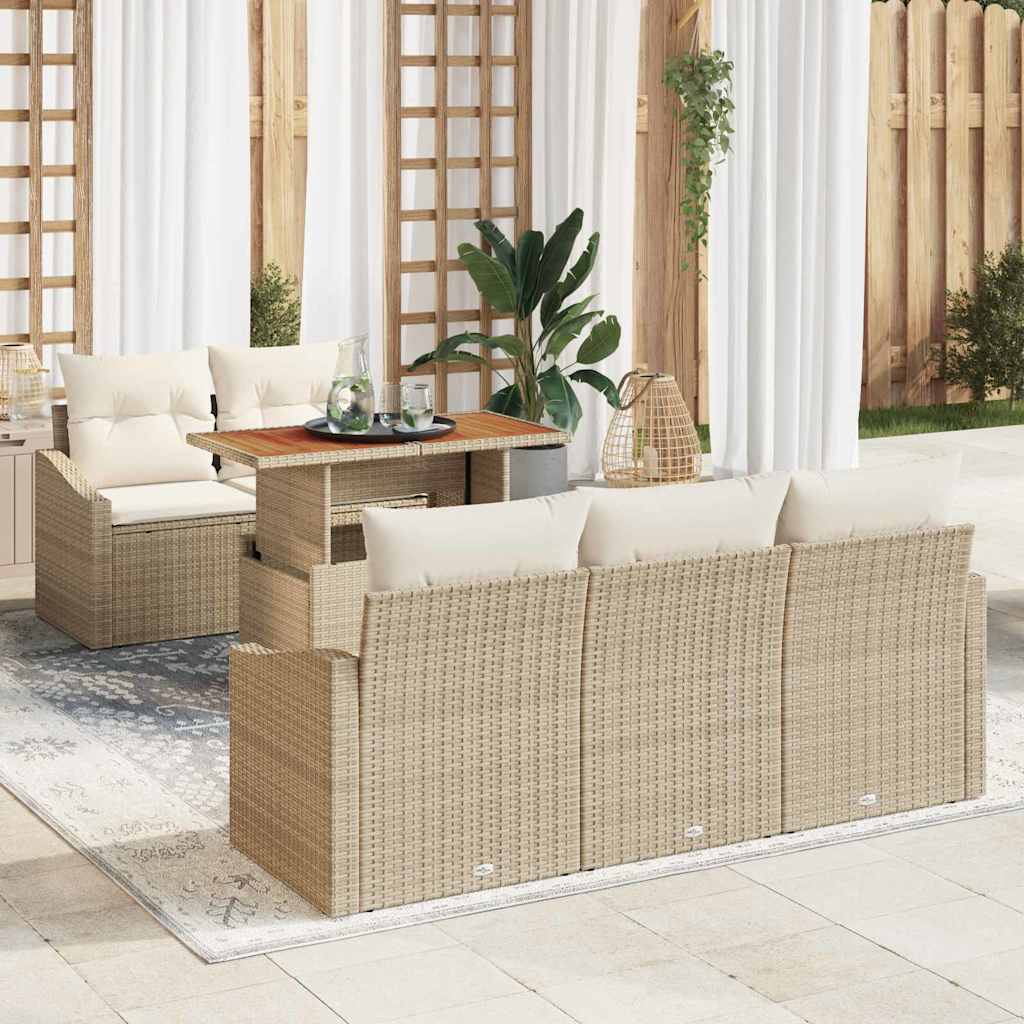 Gartensofa-set 6 Stk. Beige und Creme