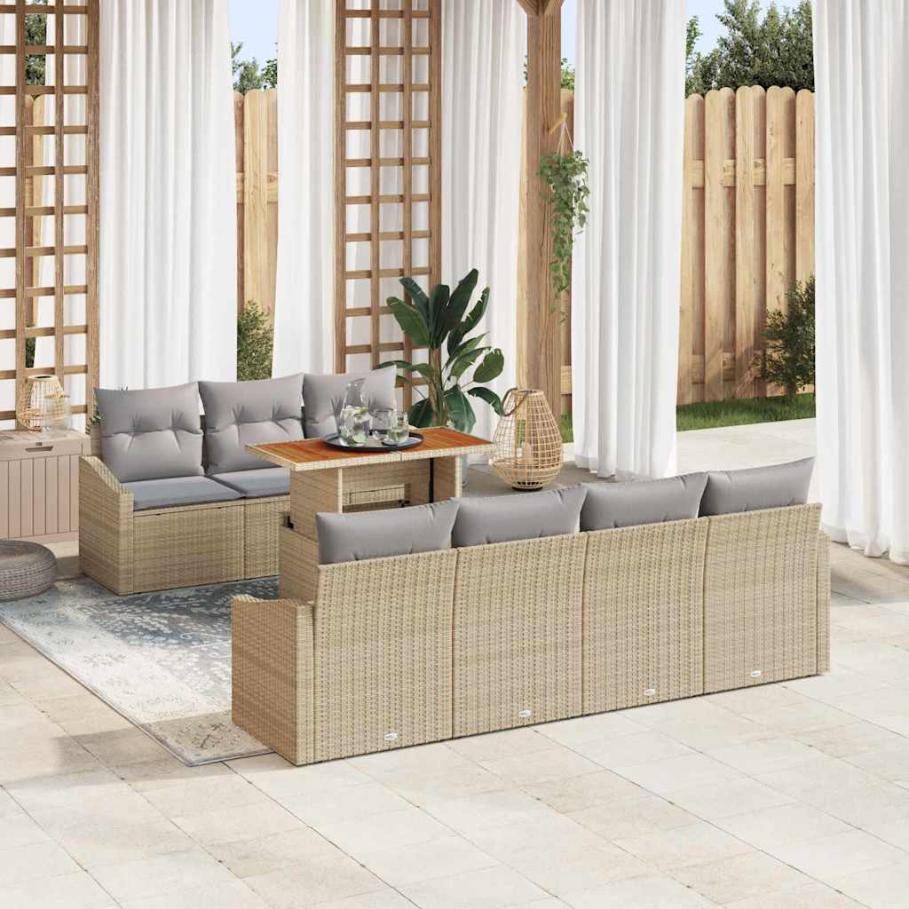 Gartensofa-set 8 Stk. Beige und Grau