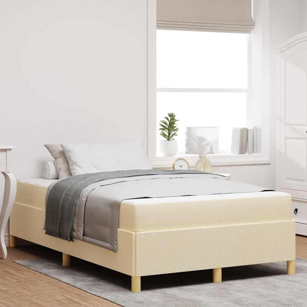 Bettrahmen Creme 120 x 190 cm Stoff