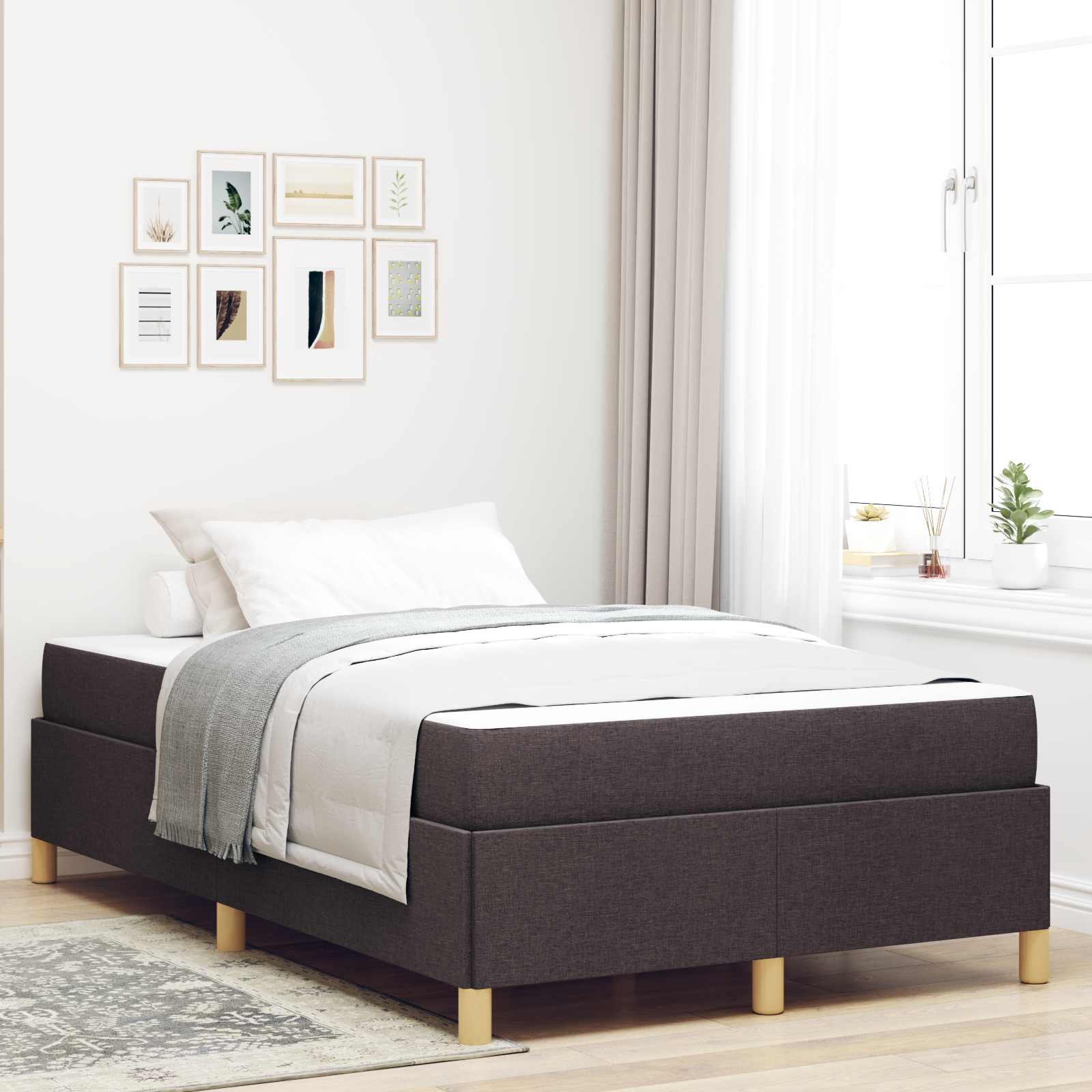 Bettrahmen Dunkelbraun 120 x 200 cm Stoff