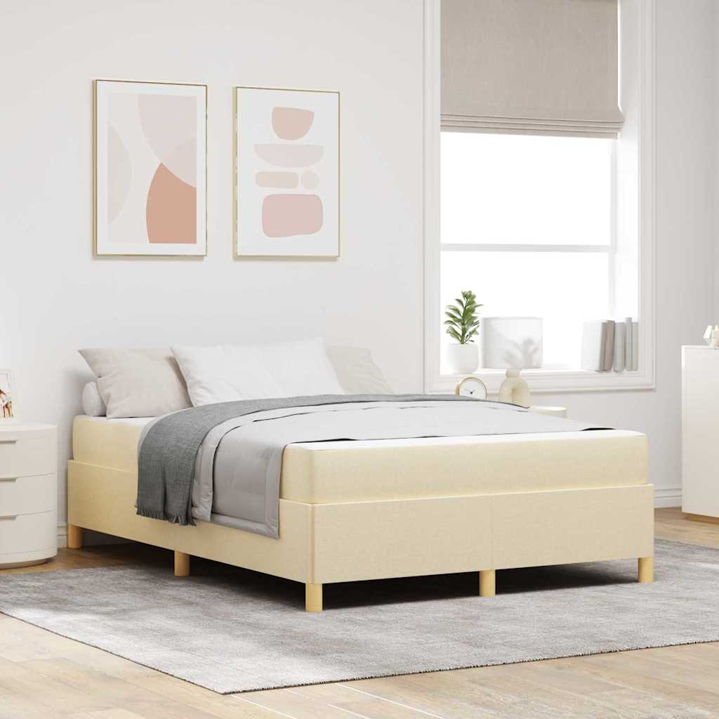 Bettrahmen Creme 140 x 190 cm Stoff