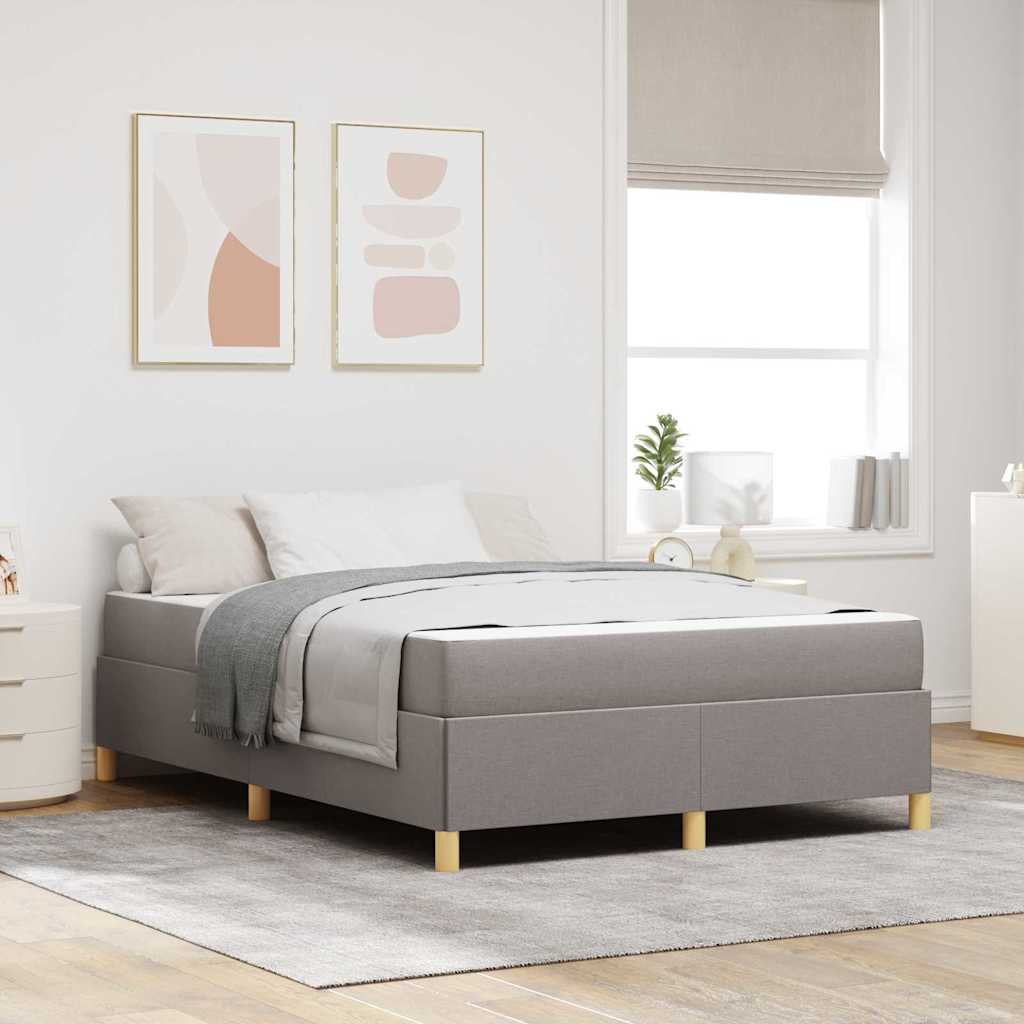 Bettrahmen Taupe 140 x 200 cm Stoff