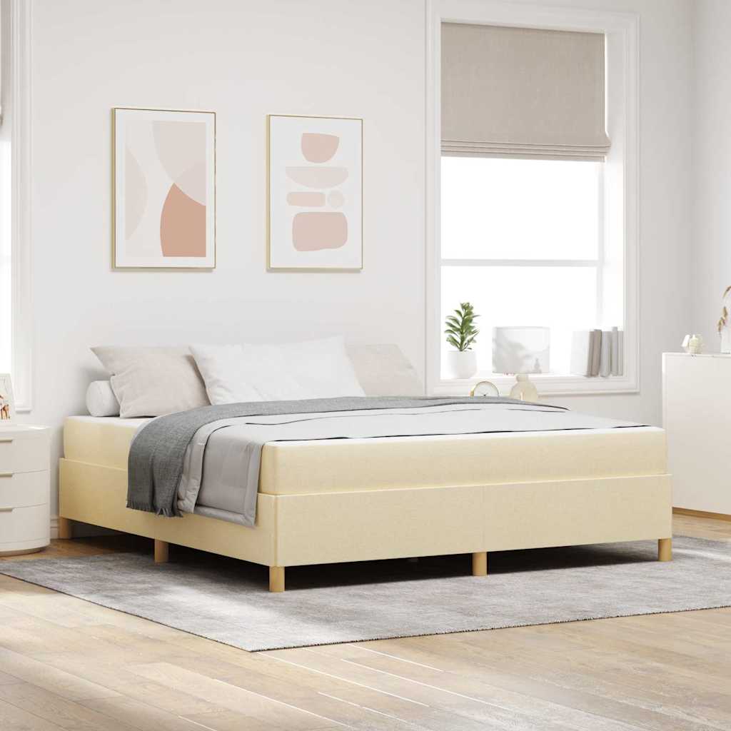 Bettrahmen Creme 180 x 200 cm Stoff