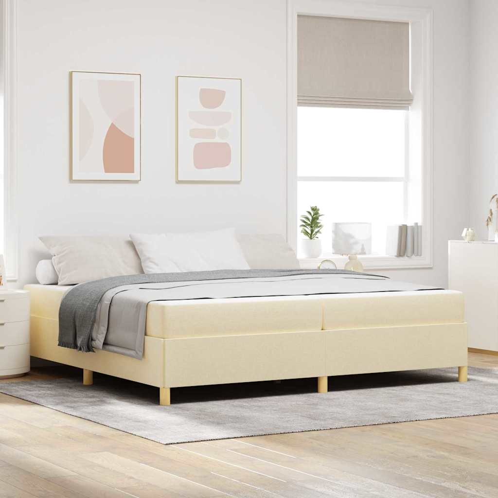 Bettrahmen Creme 200 x 200 cm Stoff