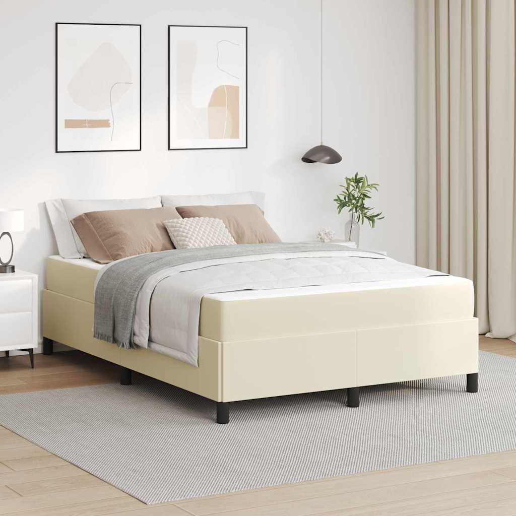 Bettrahmen mit Matratze Creme 160 x 200 cm Stoff
