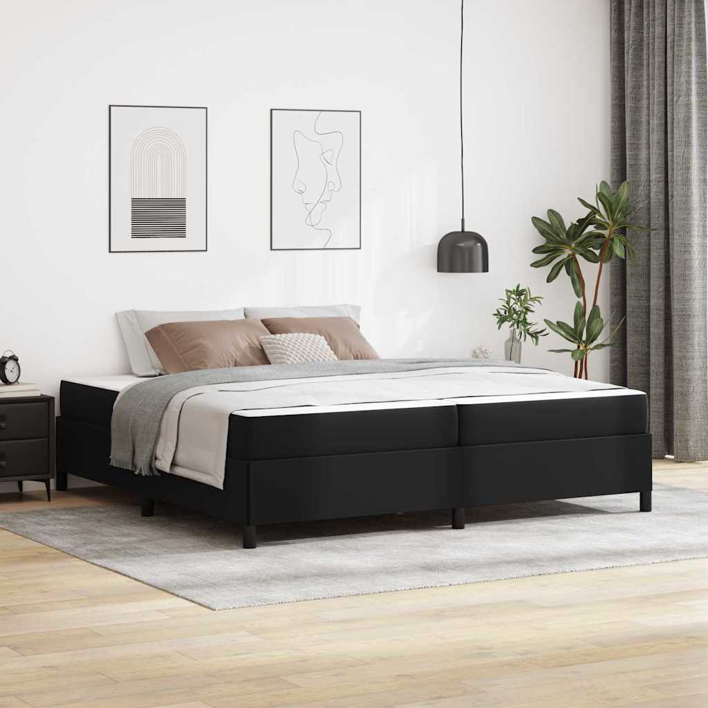 Bettrahmen mit Matratze Schwarz 200 x 200 cm Stoff