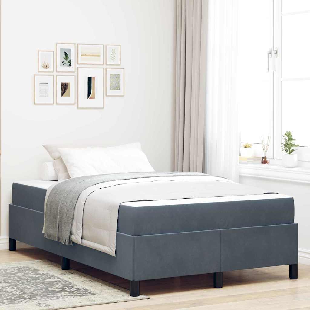 Bettrahmen Dunkelgrau 120 x 190 cm Stoff