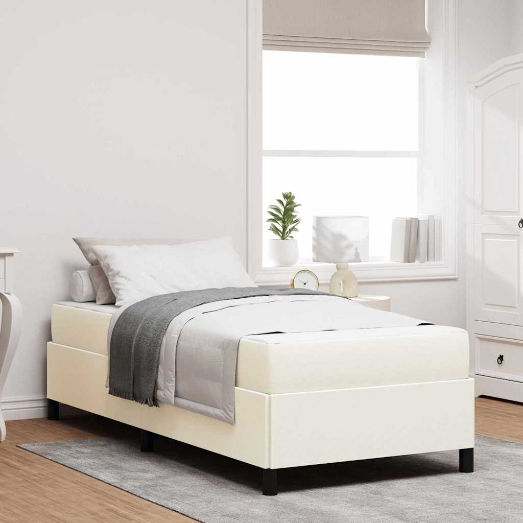 Bettrahmen mit Matratze Creme 80 x 200 cm Stoff