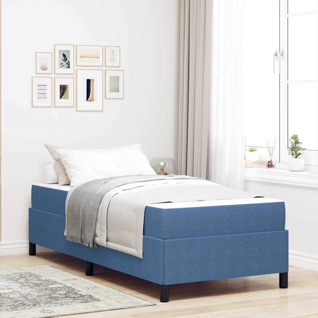 Bettrahmen mit Matratze Blau 80 x 200 cm Stoff