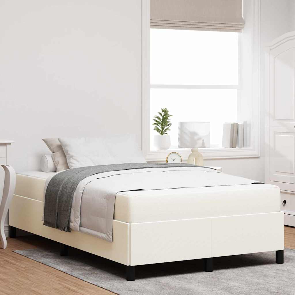 Bettrahmen mit Matratze Creme 120 x 190 cm Stoff