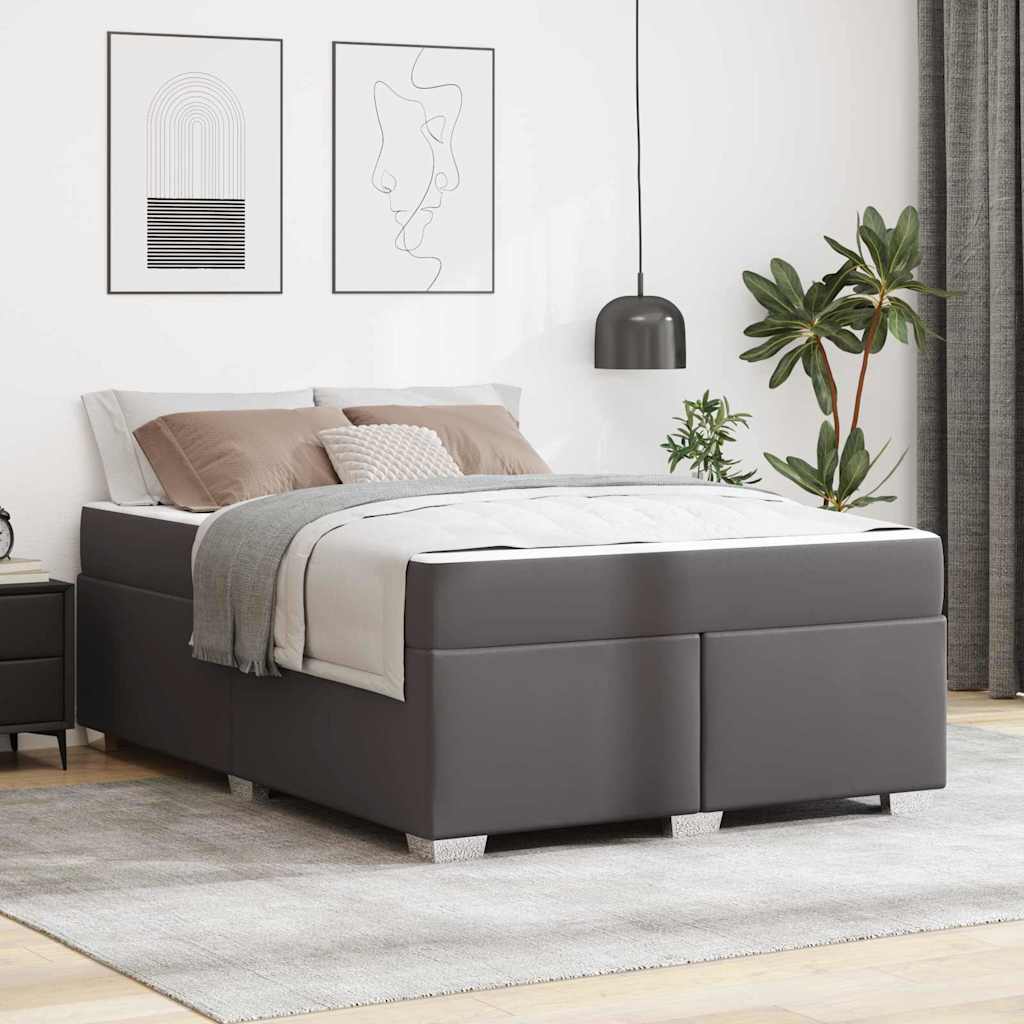 Bettrahmen Grau 140 x 200 cm Stoff