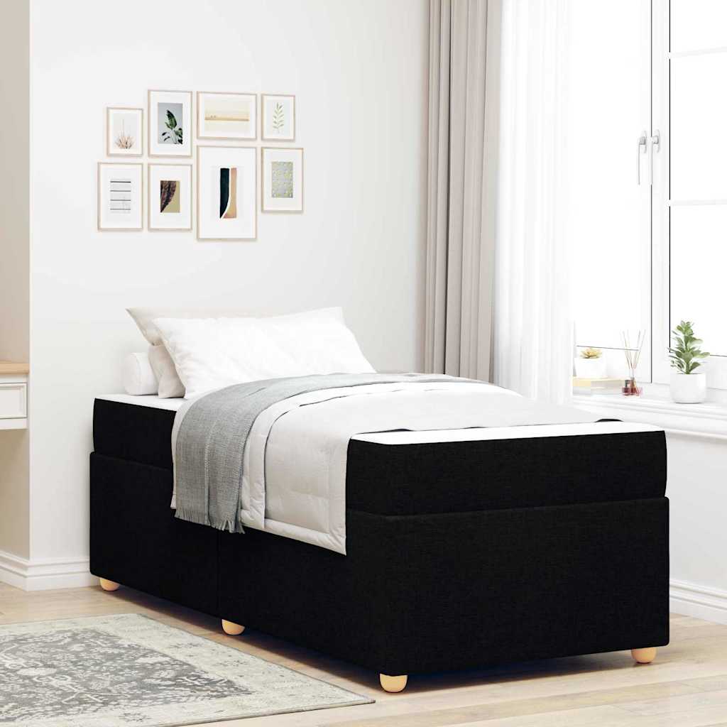 Bettrahmen mit Matratze Schwarz 80 x 200 cm Stoff