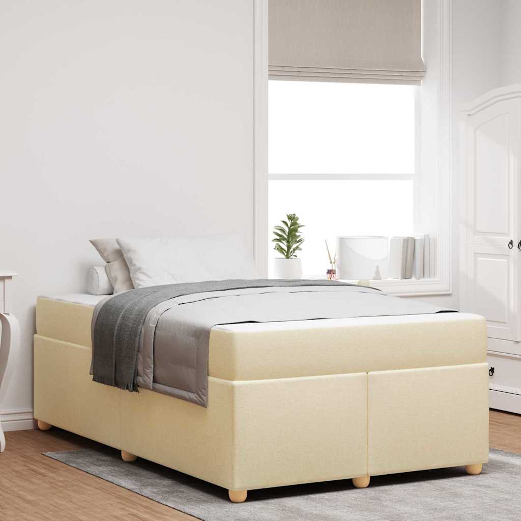 Bettrahmen mit Matratze Creme 120 x 200 cm Stoff