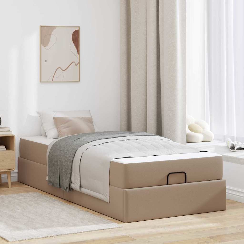 Bettgestell mit Matratze Sonstiges 2 stk. Hellbraun PVC