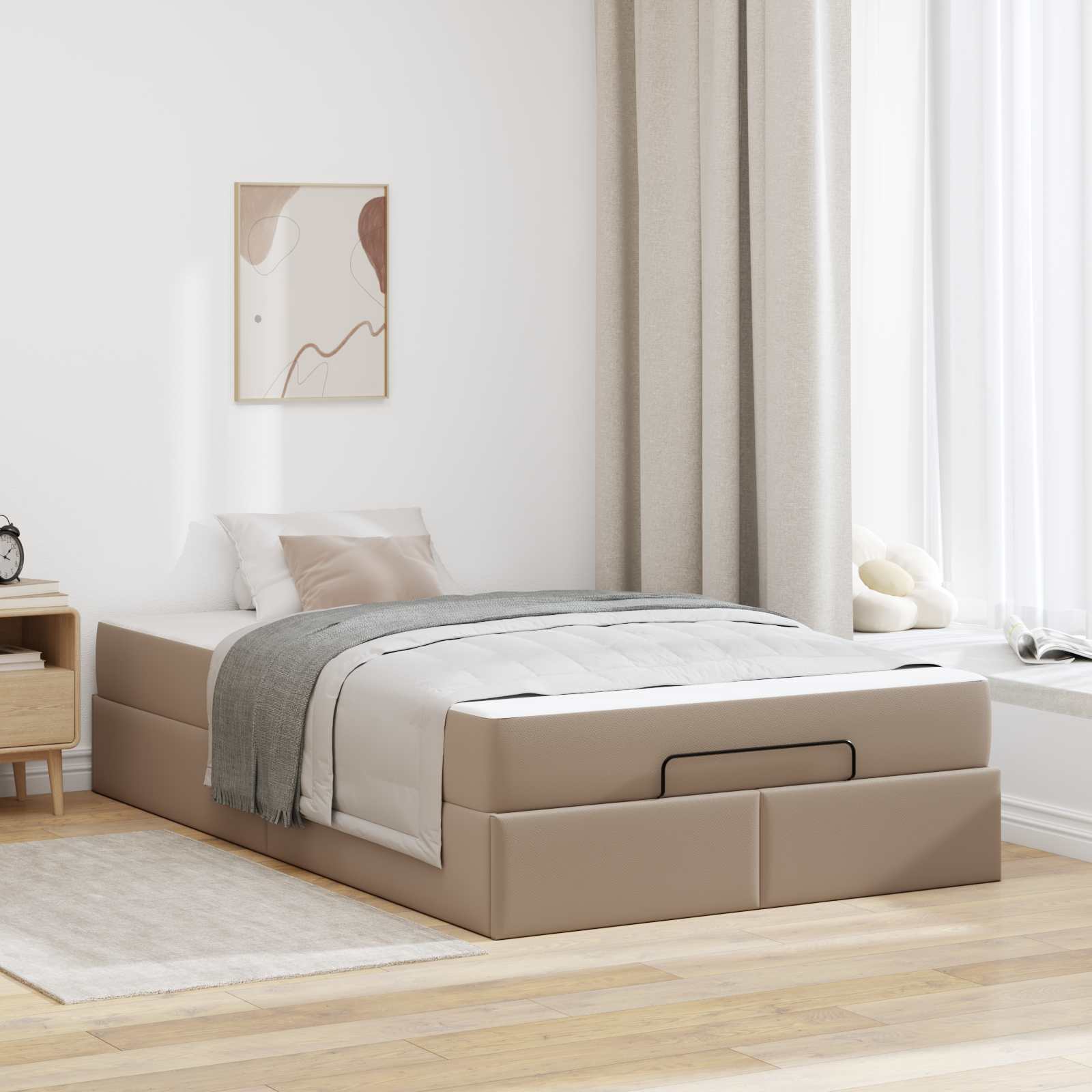 Bettgestell mit Matratze Sonstiges 2 Stk. Hellbraun PVC