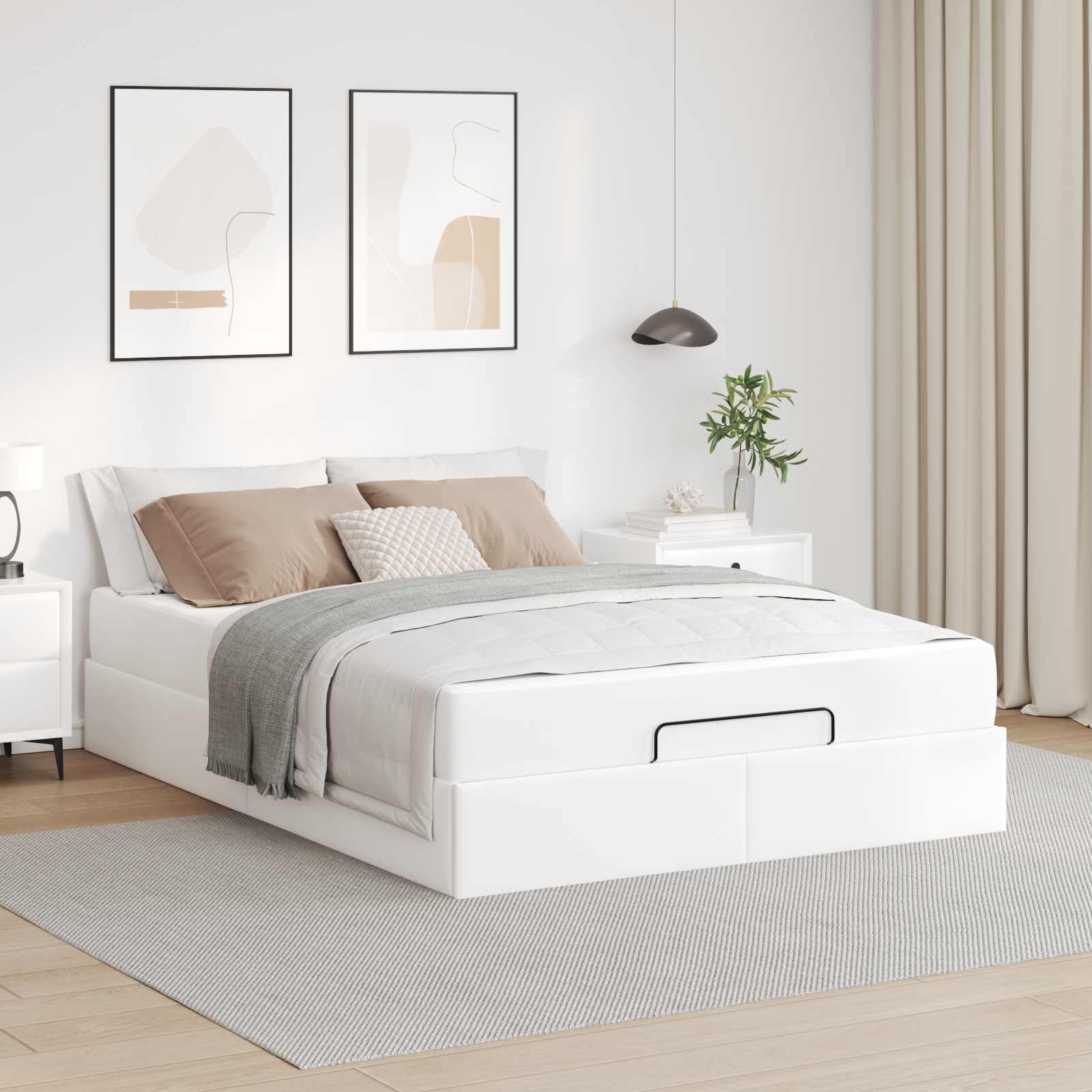 Bettgestell mit Matratze Sonstiges 2 Stk. Weiß PVC