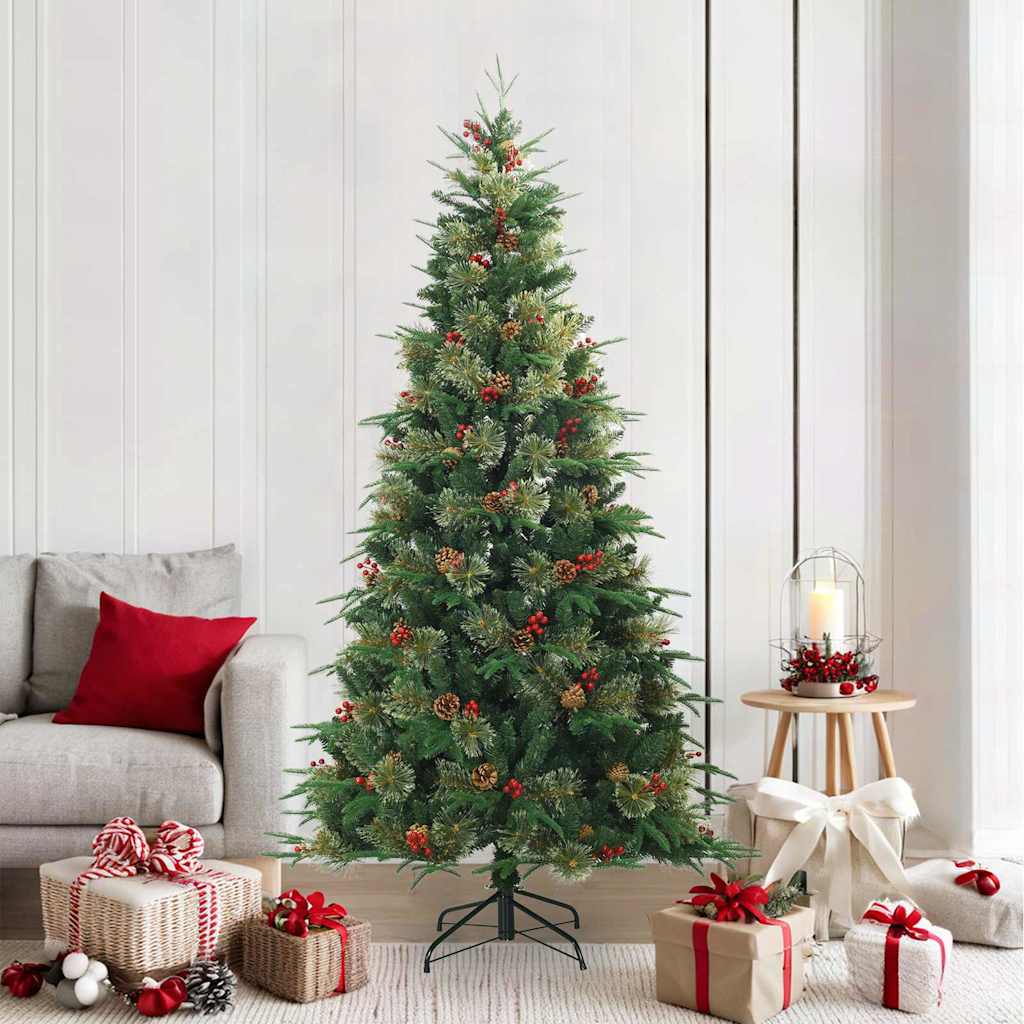 Künstlicher klappbarer Weihnachtsbaum Grün 210 cm