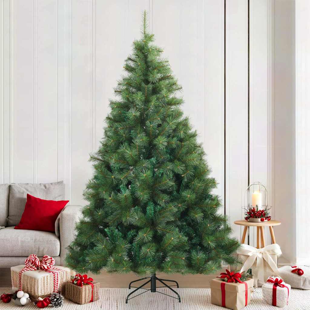 Künstlicher klappbarer Weihnachtsbaum Grün 210 cm PVC, Stahl