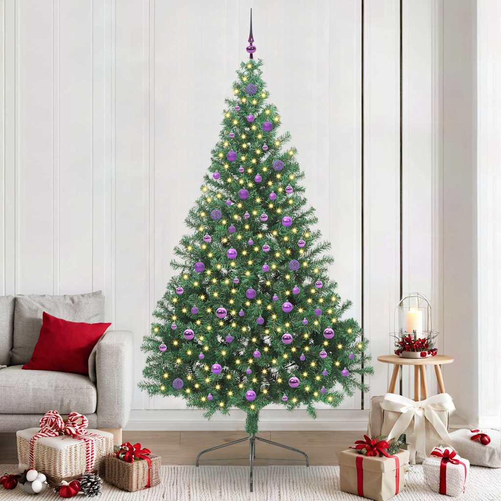 Künstlicher vorbeleuchteter Weihnachtsbaum Grün 240 cm PVC