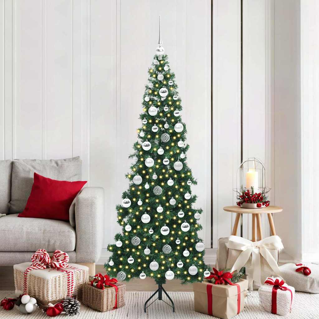 Eckiger künstlicher Weihnachtsbaum Grün 180 cm PVC und Metall
