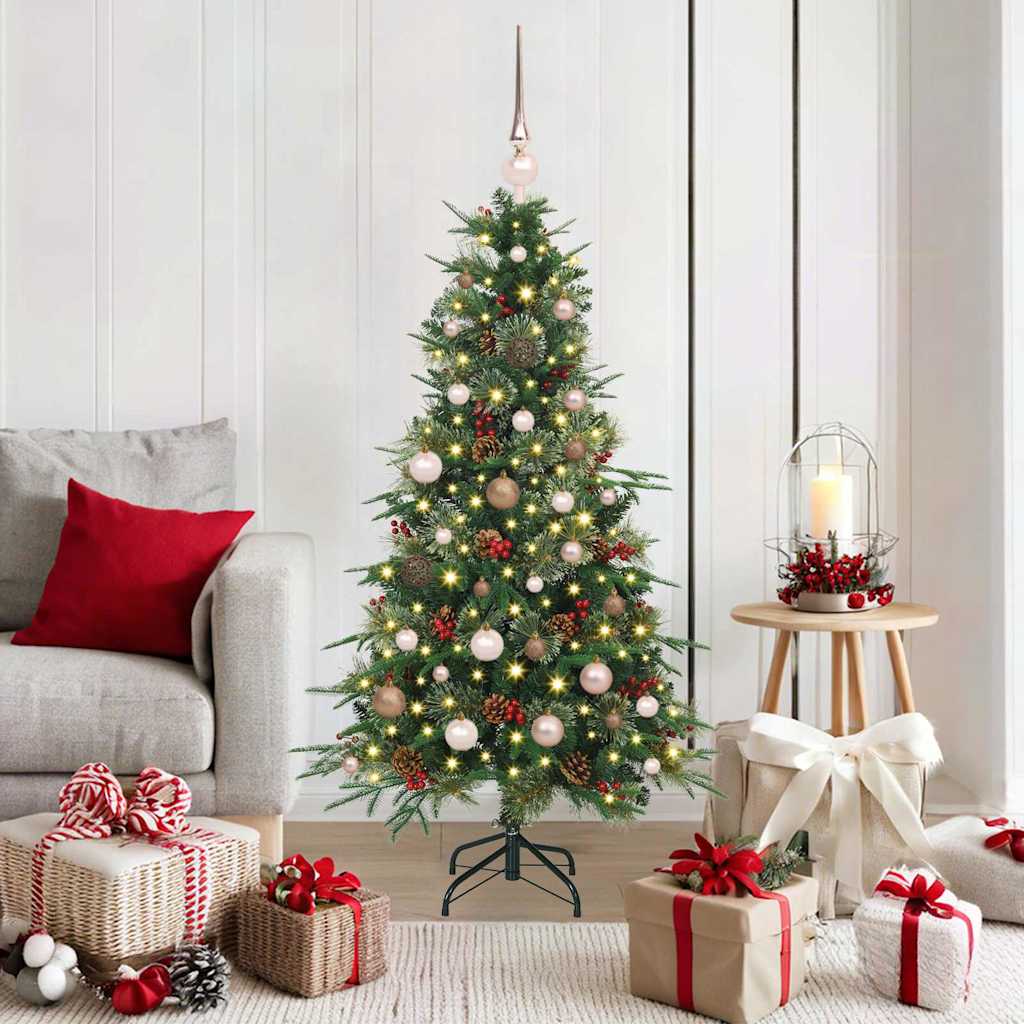 Künstlicher klappbarer Weihnachtsbaum Grün 150 cm PE und PVC