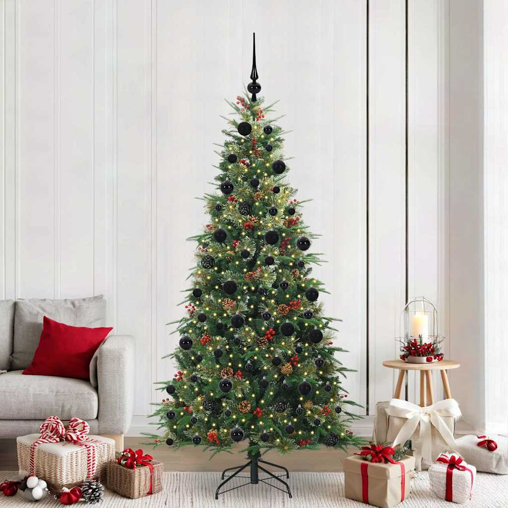 Künstlicher klappbarer Weihnachtsbaum Grün 210 cm PE und PVC