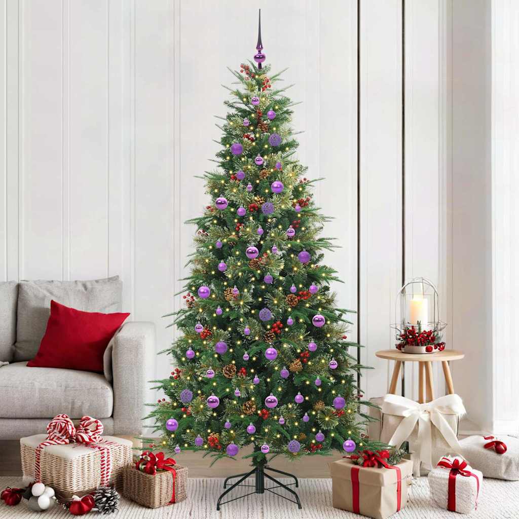 Künstlicher klappbarer Weihnachtsbaum Grün 210 cm PE und PVC