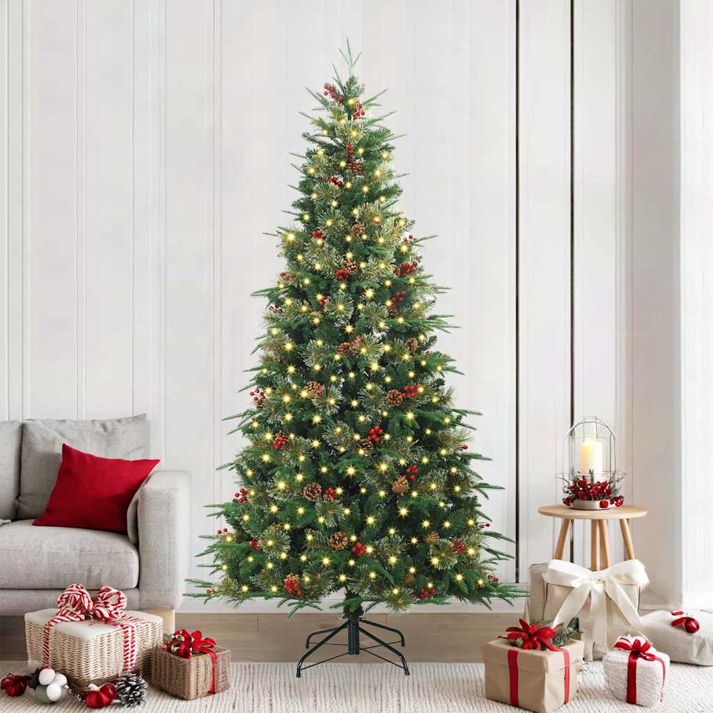 Künstlicher klappbarer Weihnachtsbaum Grün 240 cm PE und PVC