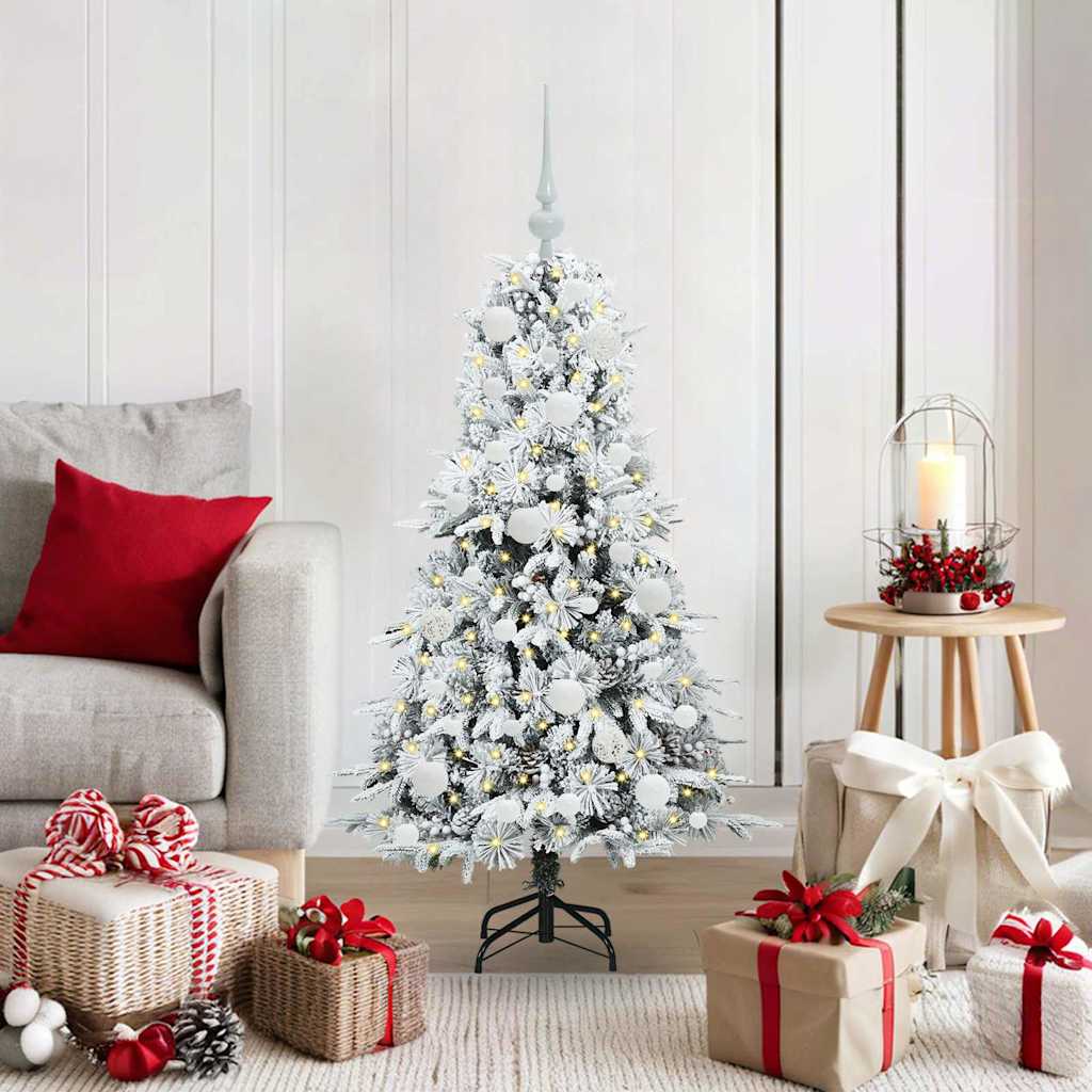 Künstlicher klappbarer Weihnachtsbaum Weiß 120 cm PE und PVC