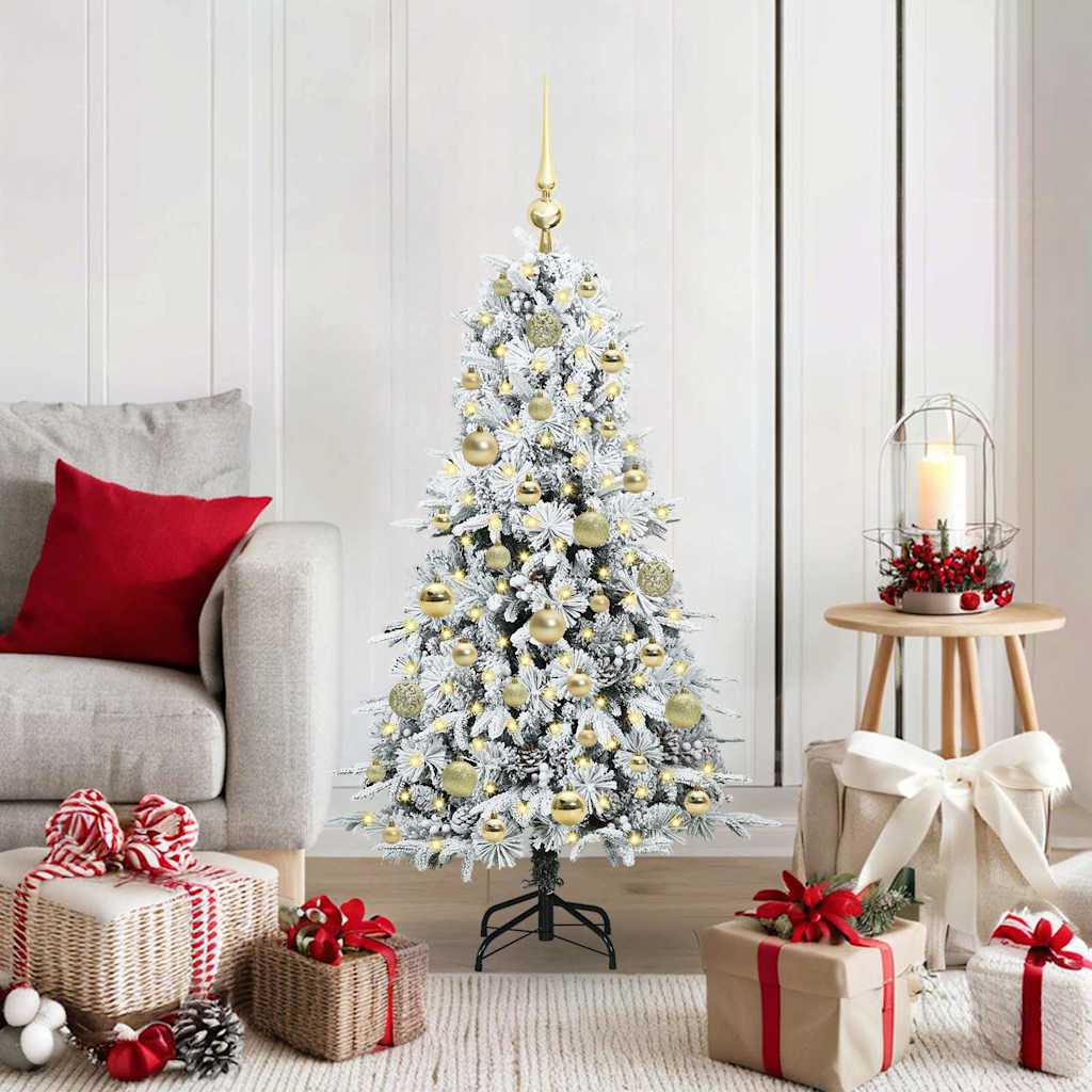 Künstlicher klappbarer Weihnachtsbaum Weiß 120 cm PE und PVC