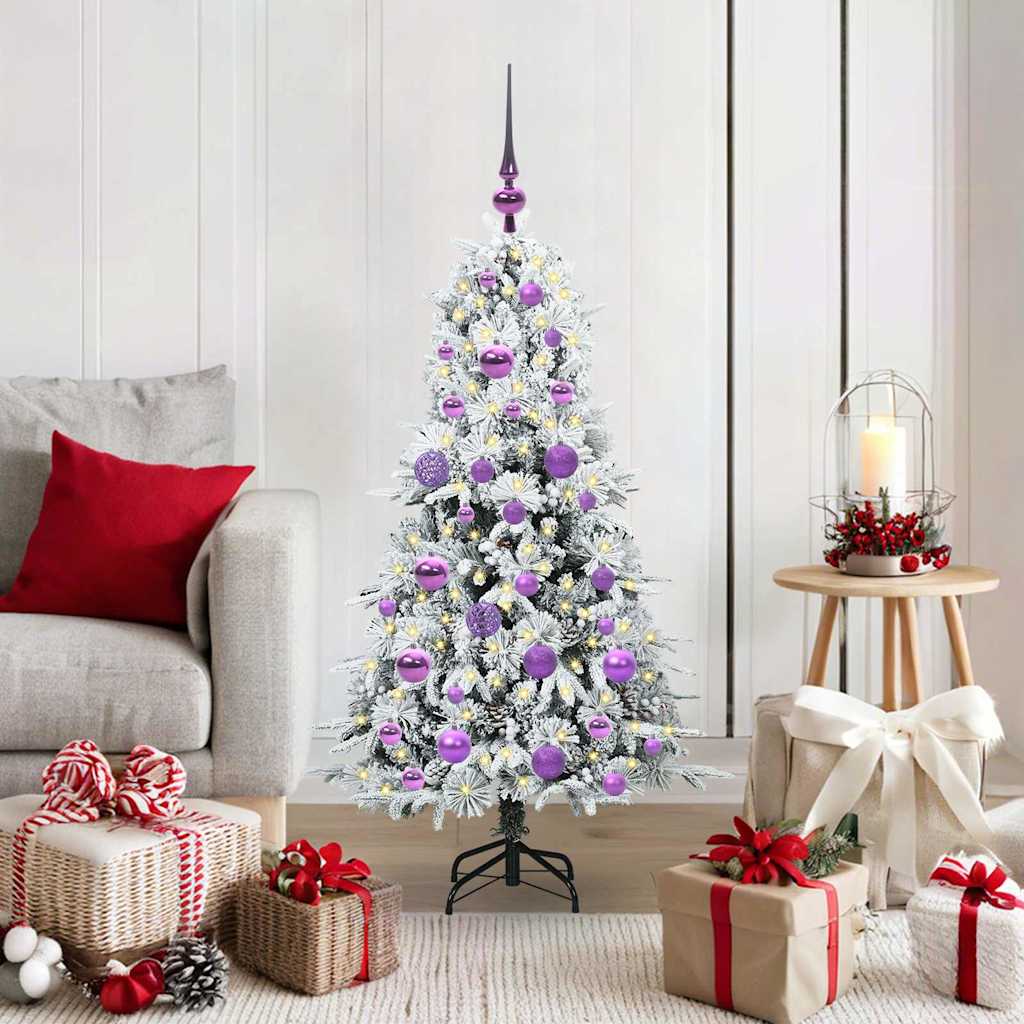 Künstlicher klappbarer Weihnachtsbaum Weiß 120 cm PE und PVC