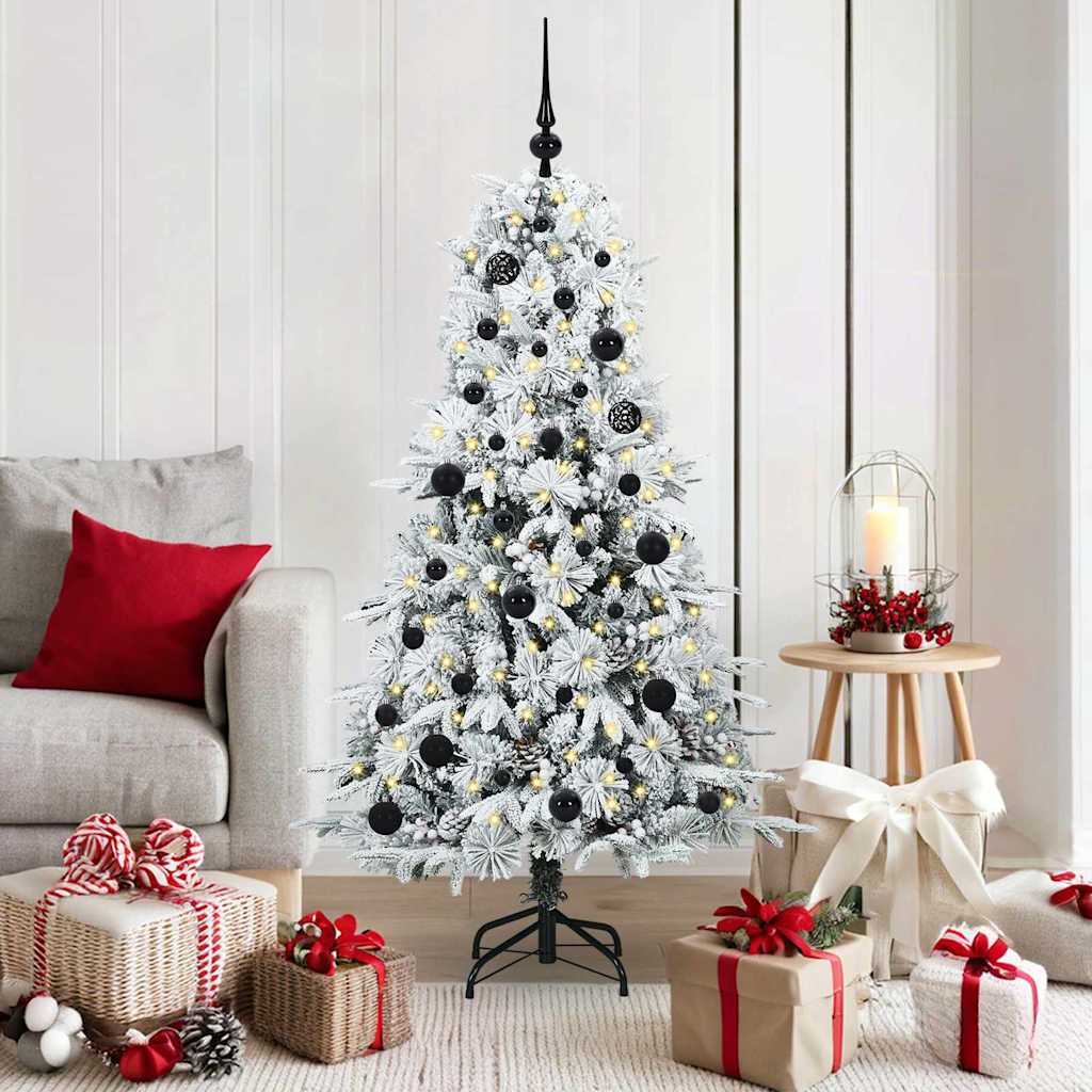 Künstlicher klappbarer Weihnachtsbaum Weiß 150 cm PE und PVC