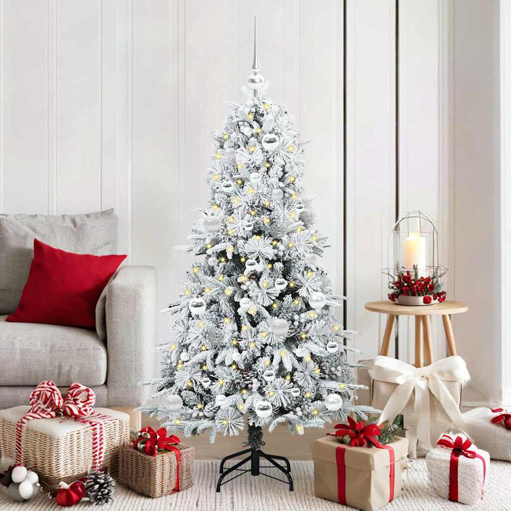 Künstlicher klappbarer Weihnachtsbaum Weiß 150 cm PE und PVC