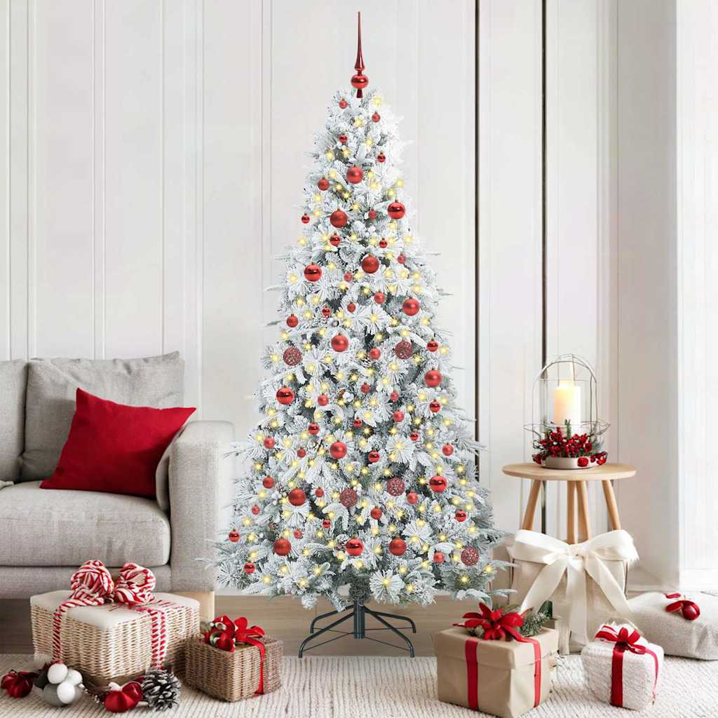 Künstlicher klappbarer Weihnachtsbaum Weiß 180 cm PE und PVC