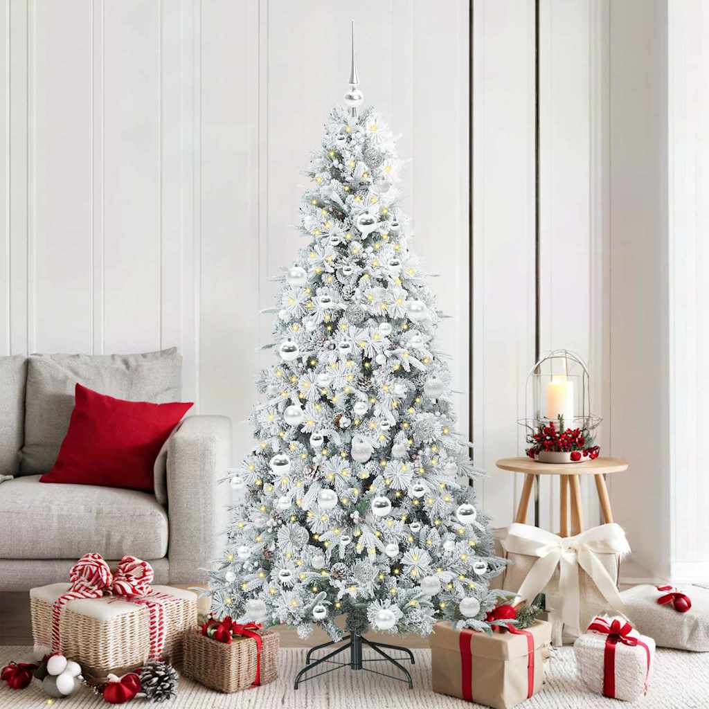 Künstlicher klappbarer Weihnachtsbaum Weiß 180 cm PE und PVC