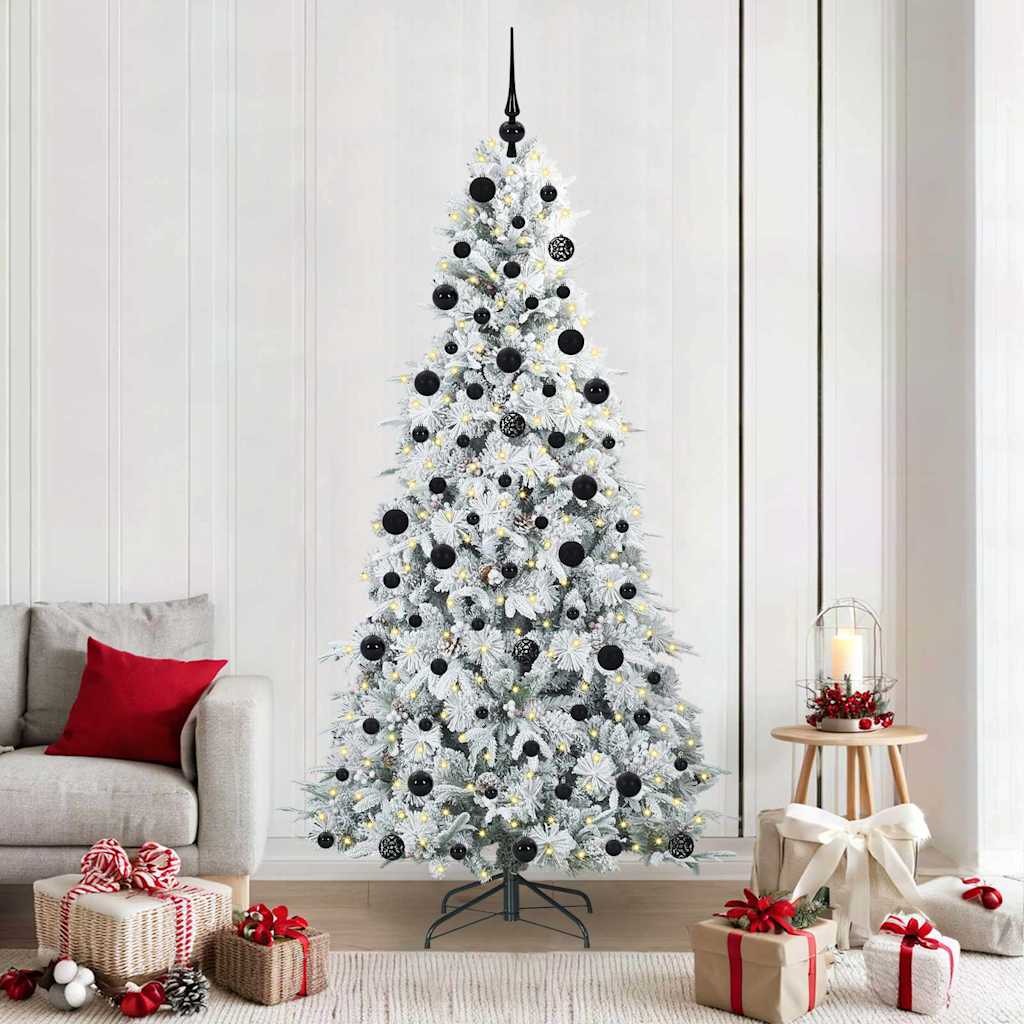 Künstlicher klappbarer Weihnachtsbaum Weiß 210 cm PE und PVC