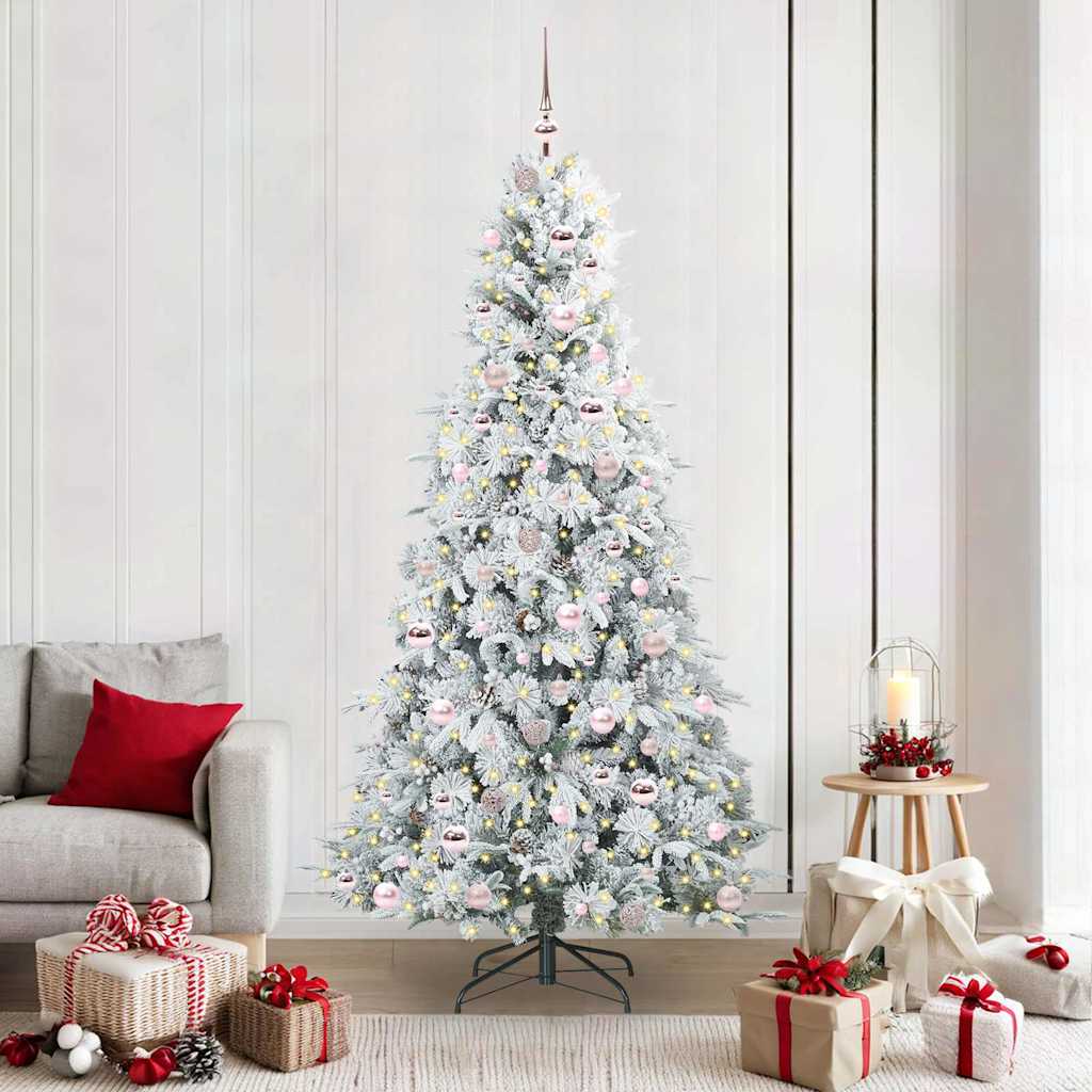 Künstlicher klappbarer Weihnachtsbaum Weiß 210 cm PE und PVC
