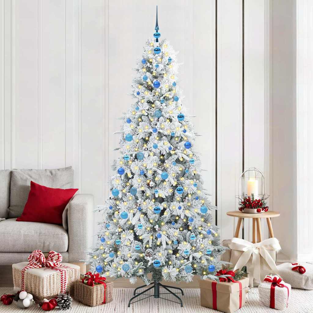 Künstlicher klappbarer Weihnachtsbaum Weiß 210 cm PE und PVC