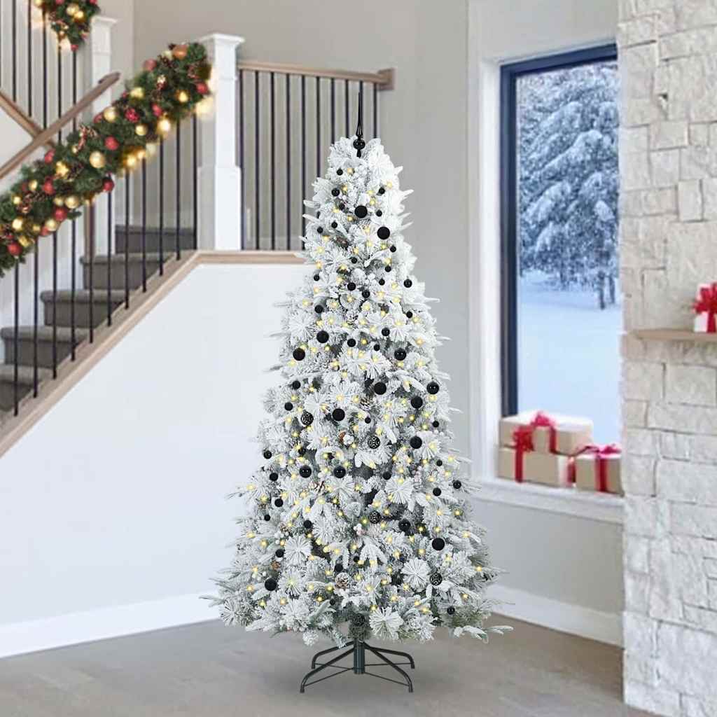 Künstlicher klappbarer Weihnachtsbaum Weiß 240 cm PE und PVC