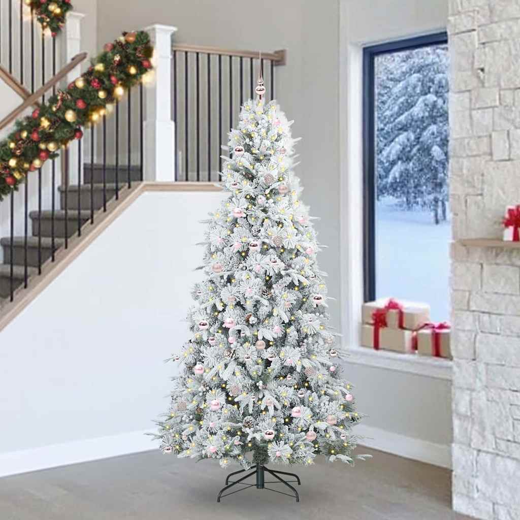 Künstlicher klappbarer Weihnachtsbaum Weiß 240 cm PE und PVC
