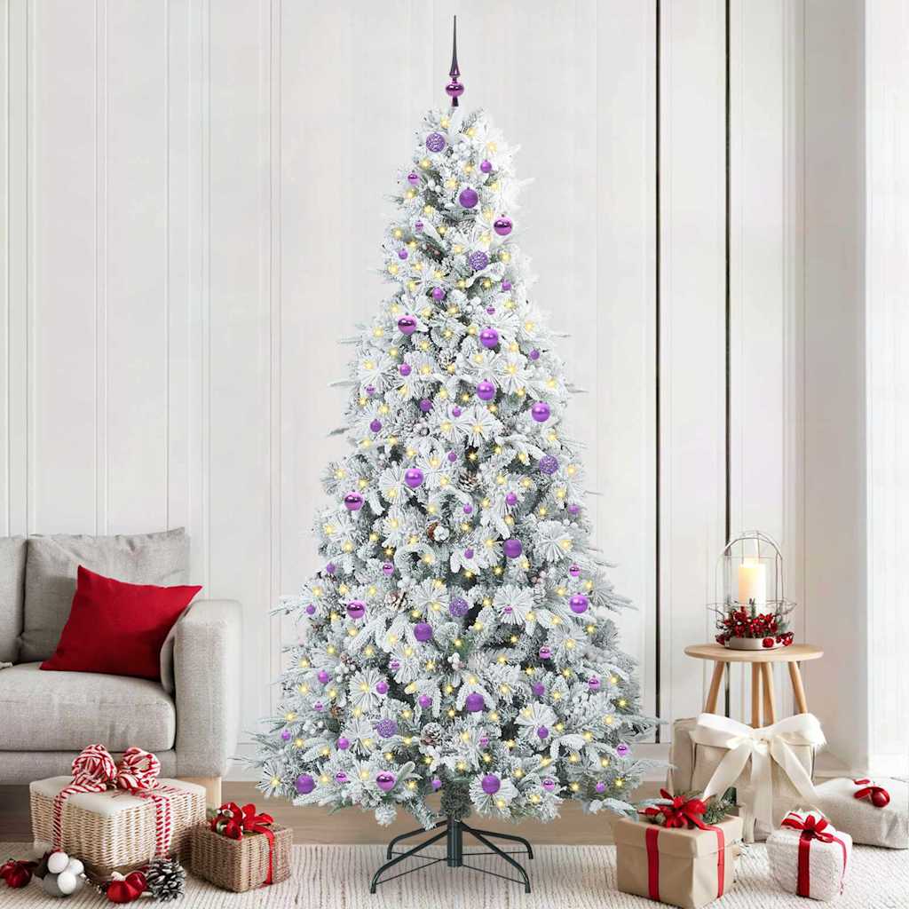 Künstlicher klappbarer Weihnachtsbaum Weiß 240 cm PE und PVC