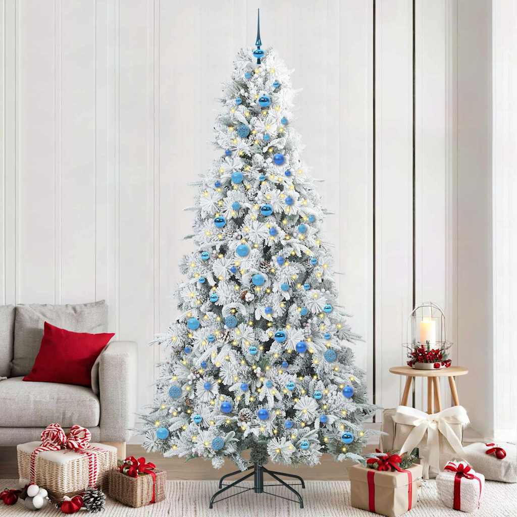 Künstlicher klappbarer Weihnachtsbaum Weiß 240 cm PE und PVC