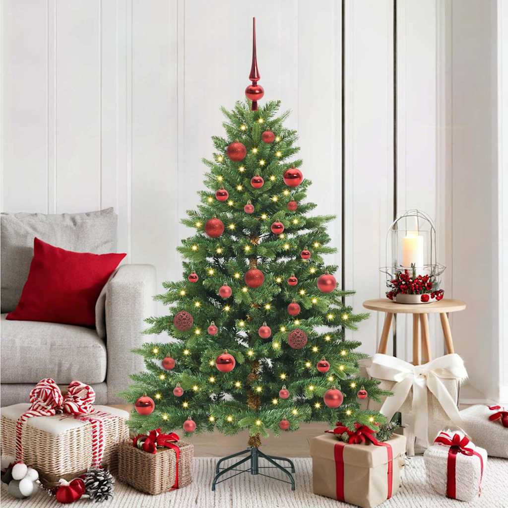 Künstlicher Weihnachtsbaum mit 150 LEDs Grün 150 cm PE und PVC