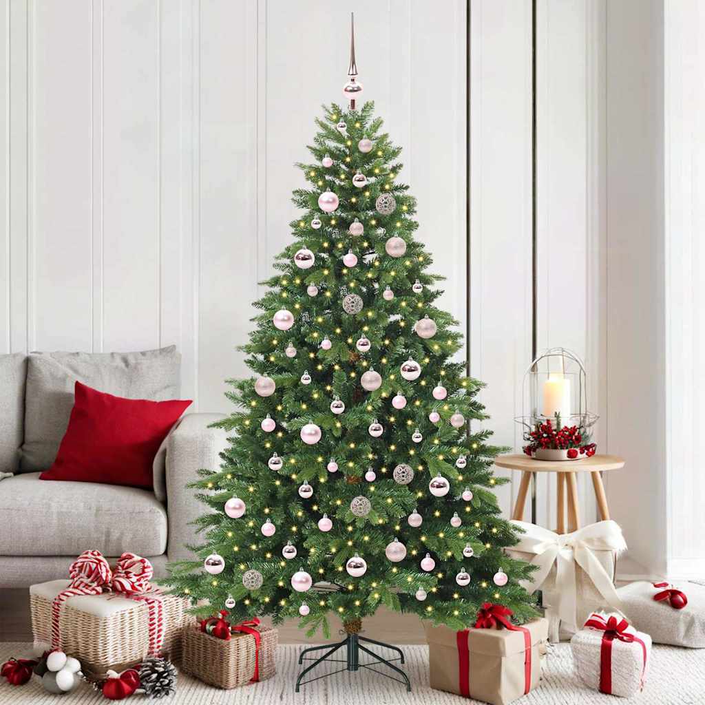 Künstlicher Weihnachtsbaum mit 300 LEDs Grün 180 cm PE und PVC