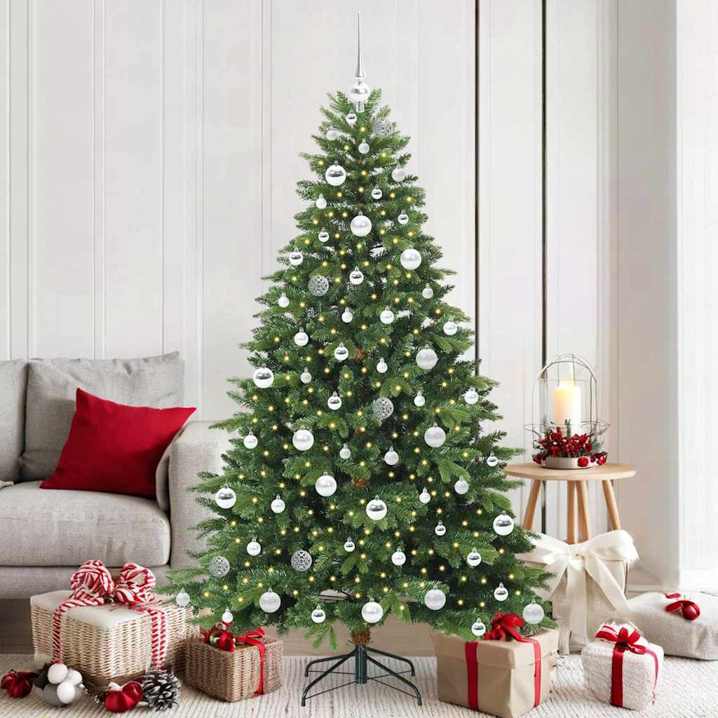 Künstlicher Weihnachtsbaum mit 300 LEDs Grün 180 cm PE und PVC