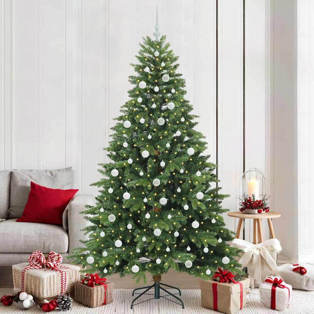 Künstlicher Weihnachtsbaum mit 300 LEDs Grün 210 cm PE und PVC